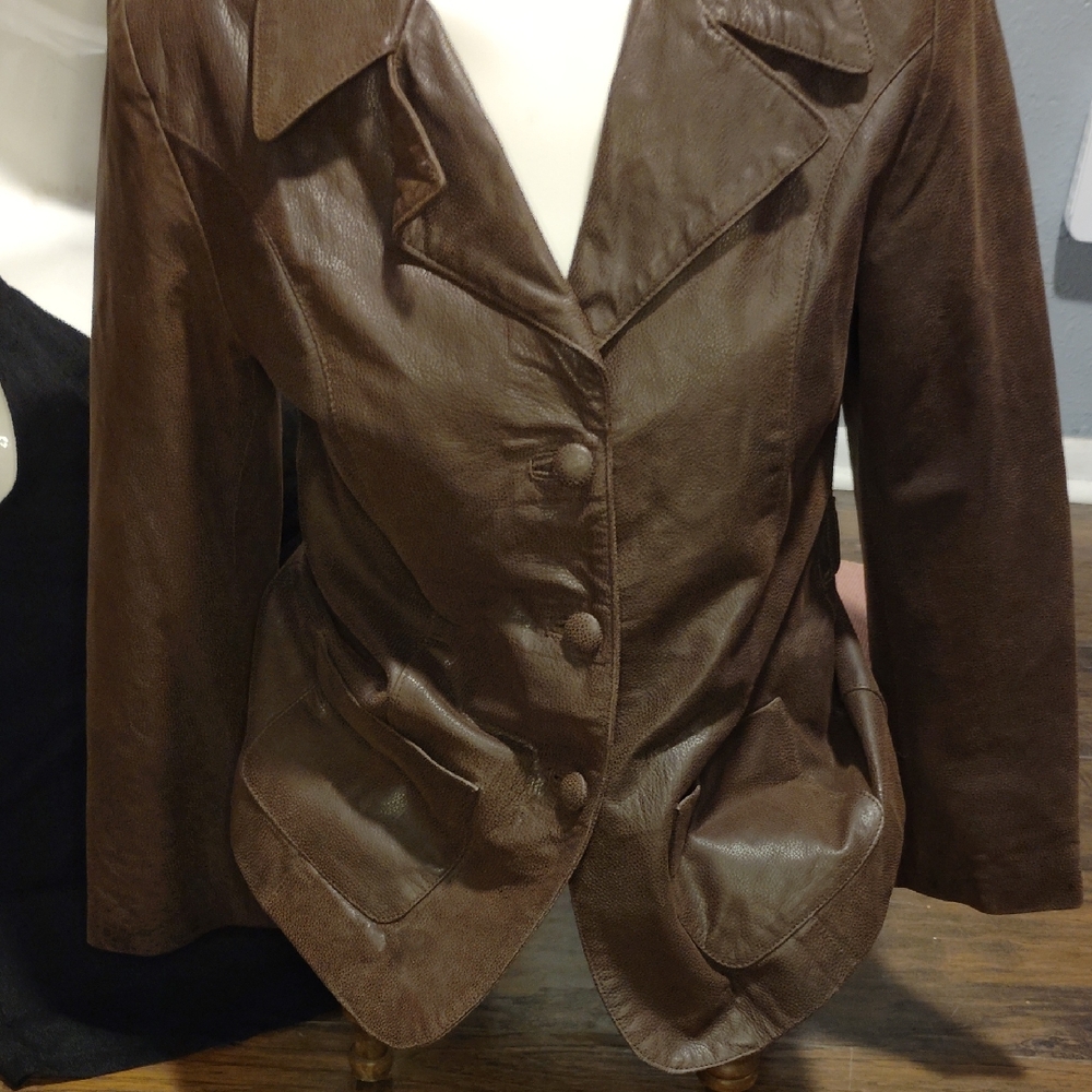 Vera Pelle Dark Brown Leather Women's Jacket